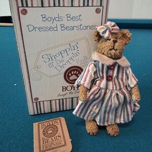 Boyds Bears Vintage Striped Dress Bear